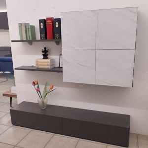 PARETE GRIGIO SCUROBIANCO EFFETTO MARMO
